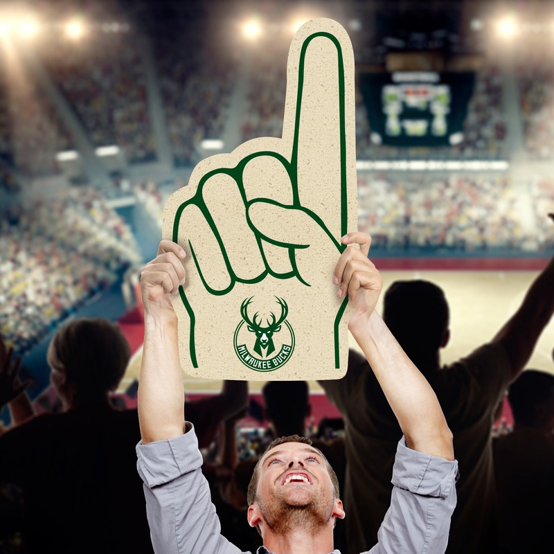 Foam Finger – Big Head – Official NBA – Milwaukee Bucks – Foam Core Cutout