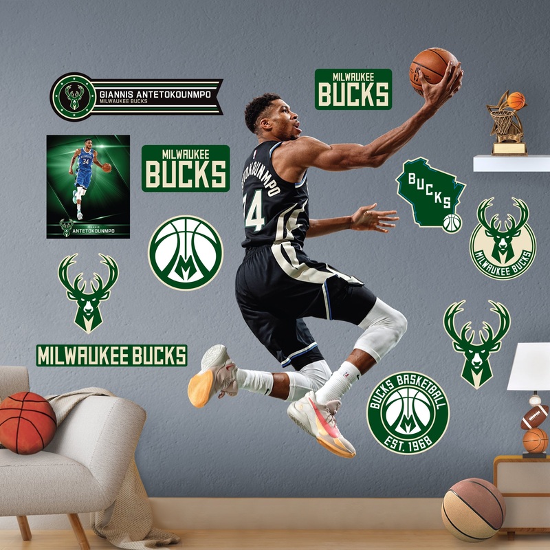 Giannis Antetokounmpo – RealBig Scoop Collection – Official NBA – Milwaukee Bucks – Reusable Vinyl Wall Decals