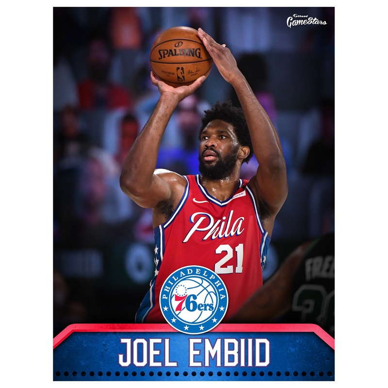 Joel Embiid – GameStars Series – Peel & Stick Poster – Official NBA – Philadelphia 76ers – Reusable Vinyl Wall Decal