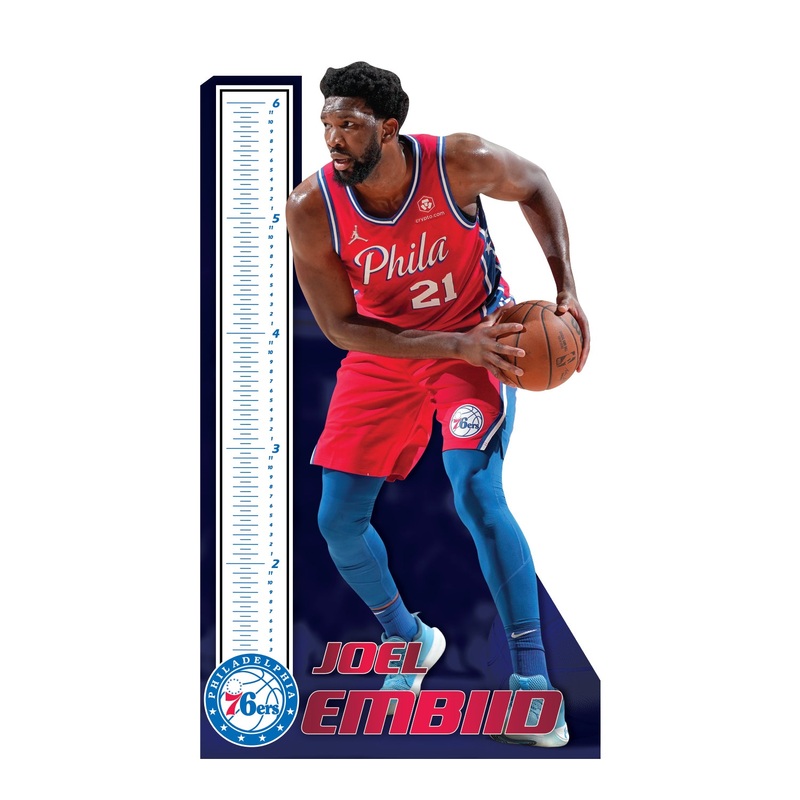 Joel Embiid – Growth Chart – Official NBA – Philadelphia 76ers – Reusable Vinyl Wall Decal