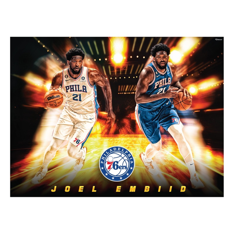 Joel Embiid – Icon Series – Peel & Stick Poster – Official NBA – Philadelphia 76ers – Reusable Vinyl Wall Decal
