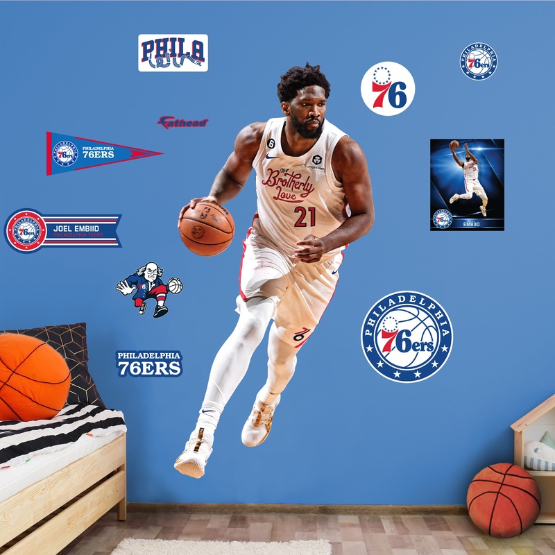 Joel Embiid – RealBig City Jersey Collection – Official NBA – Philadelphia 76ers – Reusable Vinyl Wall Decals #2