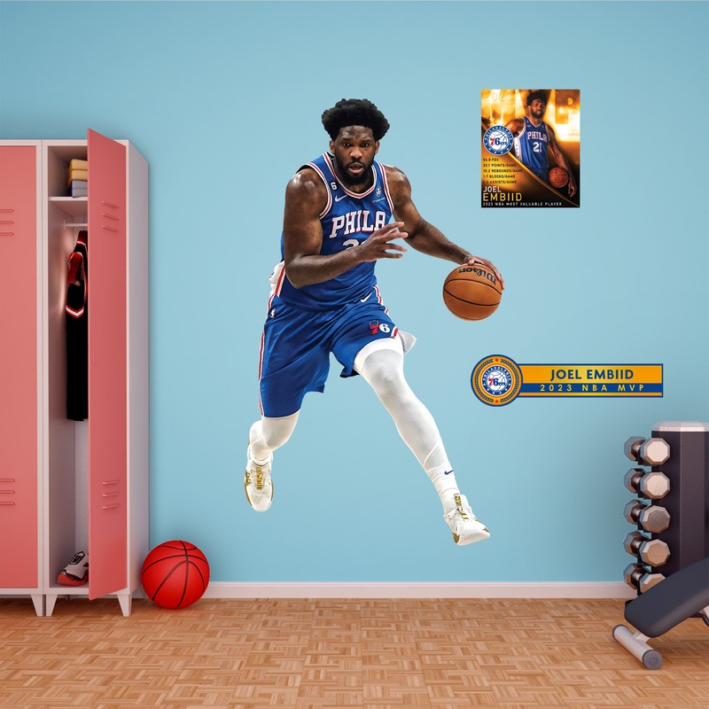 Joel Embiid – RealBig MVP Collection – Official NBA – Philadelphia 76ers – Reusable Vinyl Wall Decals