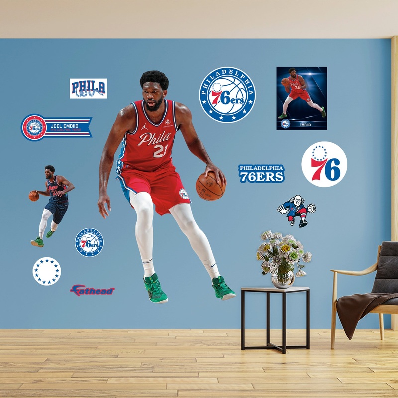 Joel Embiid – RealBig Statement Jersey Collection – Official NBA – Philadelphia 76ers – Reusable Vinyl Wall Decals