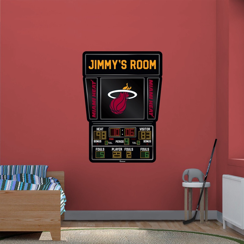 Miami Heat – Scoreboard Graphic – With Personalized Name – Official NBA – Vinyl Transfer Decal