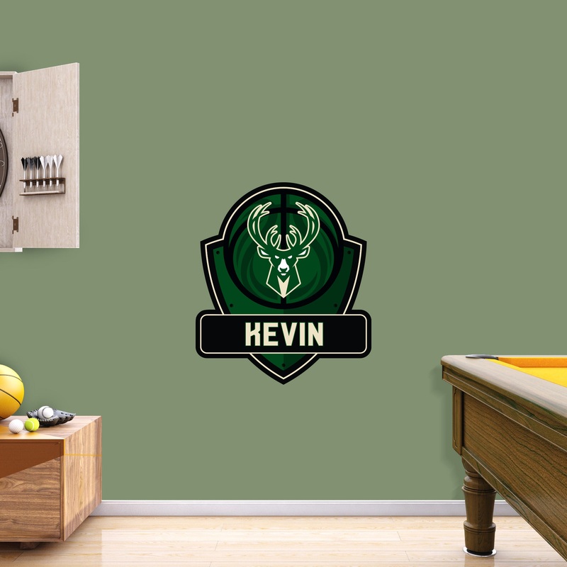 Milwaukee Bucks – Badge – With Personalized Name – Official NBA – Vinyl Transfer Decal #2