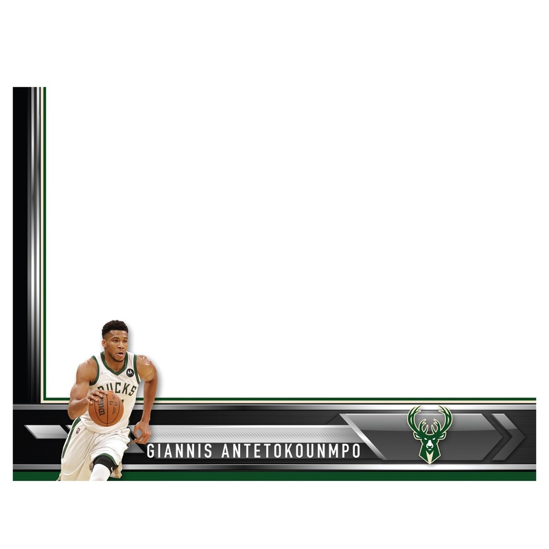 Milwaukee Bucks – Giannis Antetokounmpo – Dry Erase Whiteboard – Official NBA – Reusable Vinyl Wall Decal