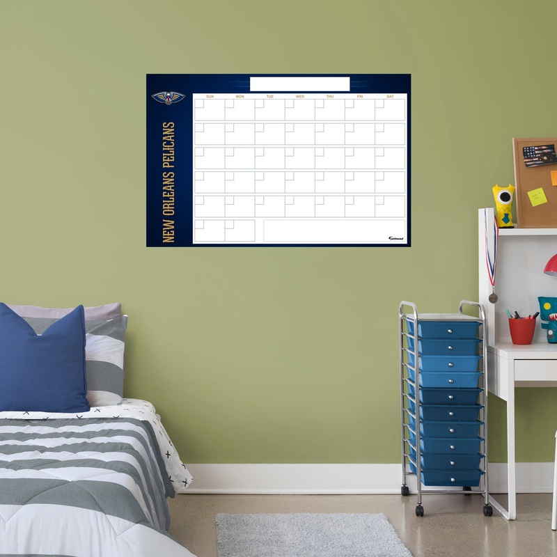 New Orleans Pelicans – Dry Erase Calendar – Official NBA – Reusable Vinyl Wall Decal