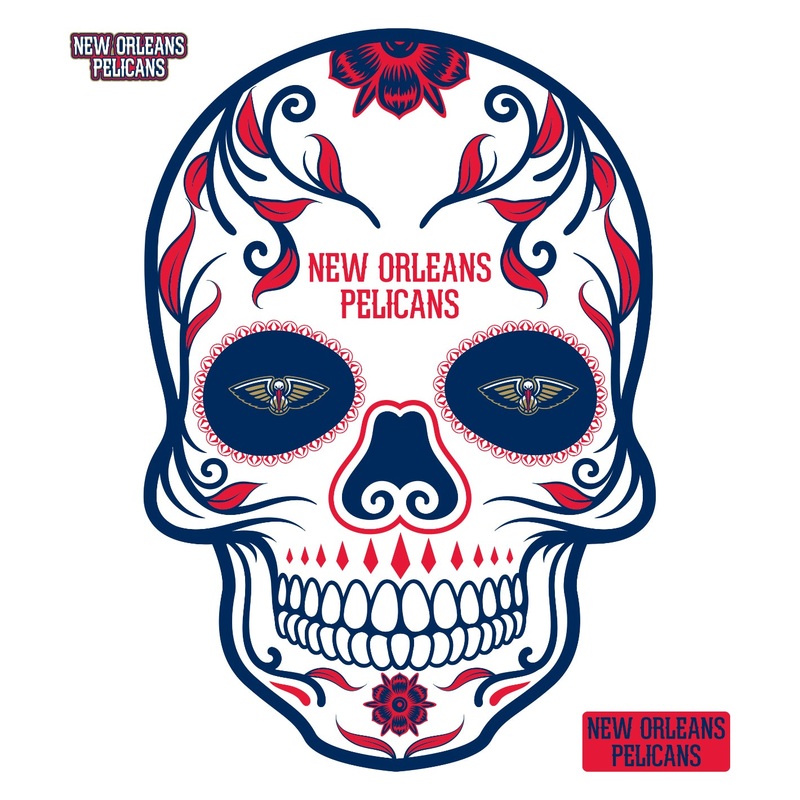 New Orleans Pelicans – RealBig Sugar Skull Collection – Official NBA – Reusable Vinyl Wall Decals
