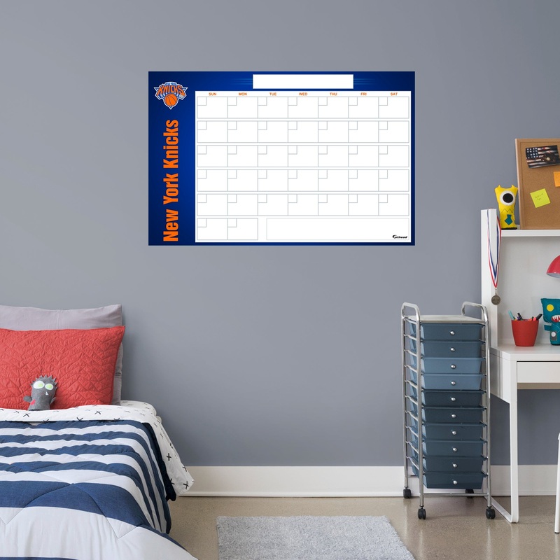 New York Knicks – Dry Erase Calendar – Official NBA – Reusable Vinyl Wall Decal