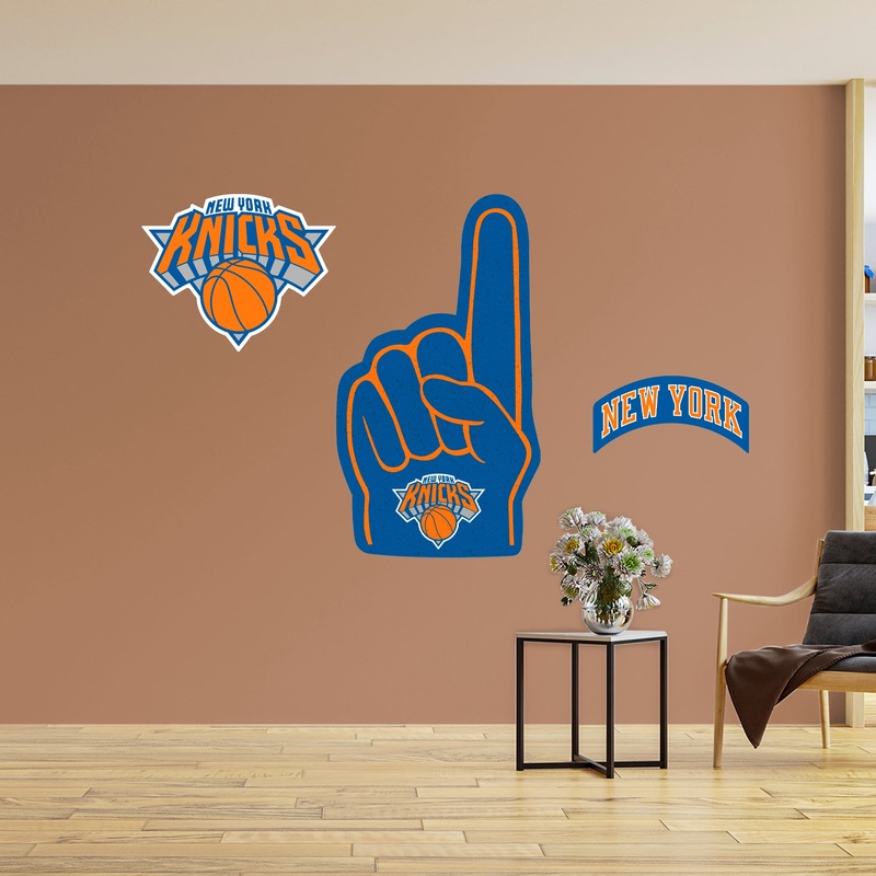 New York Knicks – RealBig Foam Finger Collection – Official NBA – Reusable Vinyl Wall Decals