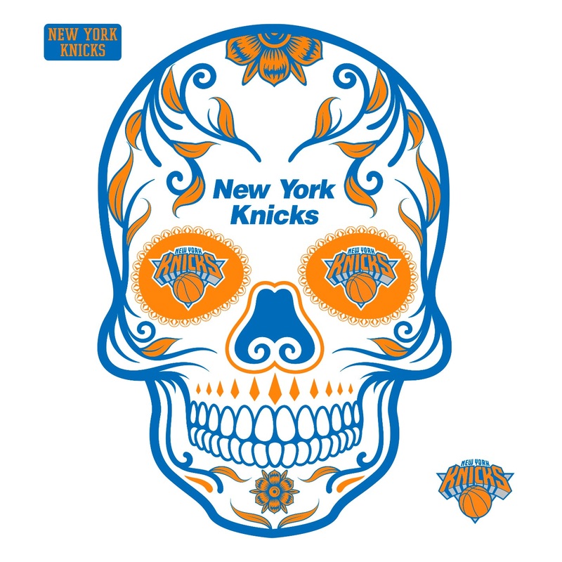 New York Knicks – RealBig Sugar Skull Collection – Official NBA – Reusable Vinyl Wall Decals