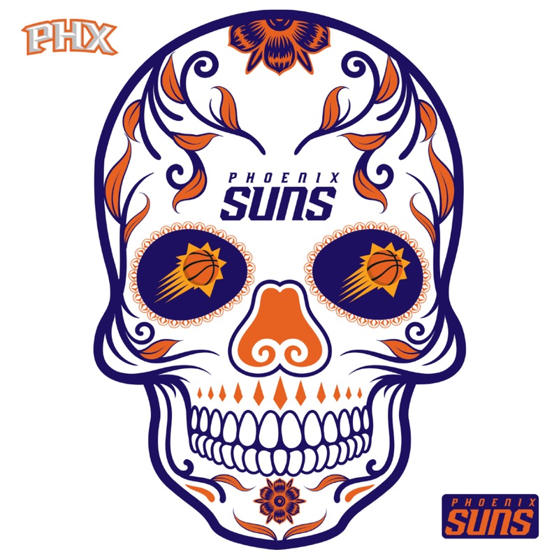 Phoenix Suns – RealBig Sugar Skull Collection – Official NBA – Reusable Vinyl Wall Decals