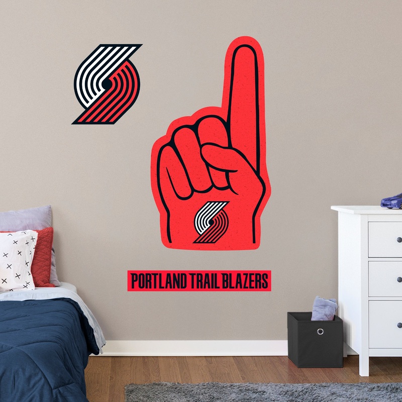 Portland Trail Blazers – RealBig Foam Finger Collection – Official NBA – Reusable Vinyl Wall Decals
