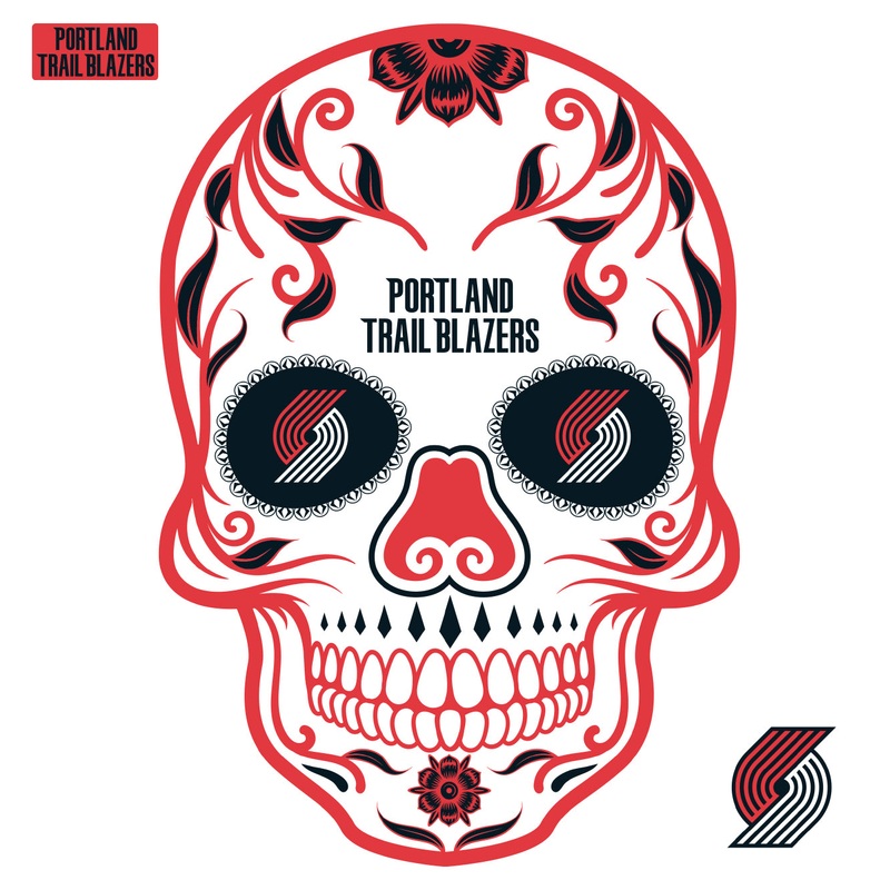 Portland Trail Blazers – RealBig Sugar Skull Collection – Official NBA – Reusable Vinyl Wall Decals