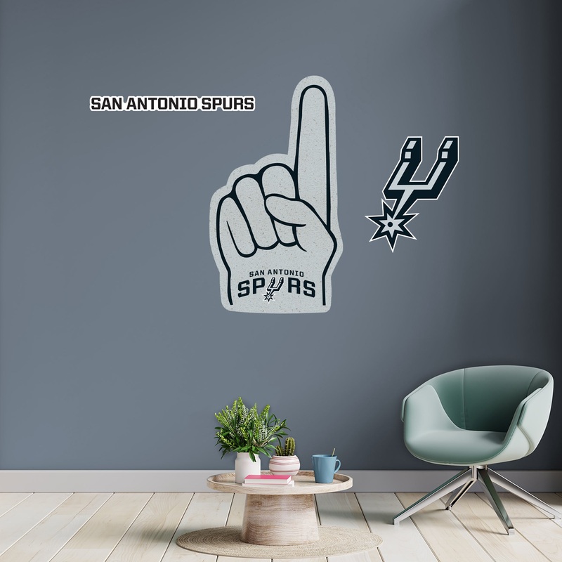 San Antonio Spurs – RealBig Foam Finger Collection – Official NBA – Reusable Vinyl Wall Decals