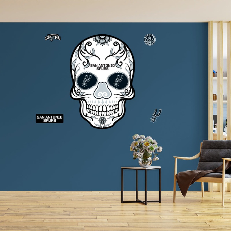 San Antonio Spurs – RealBig Sugar Skull Collection – Official NBA – Reusable Vinyl Wall Decals