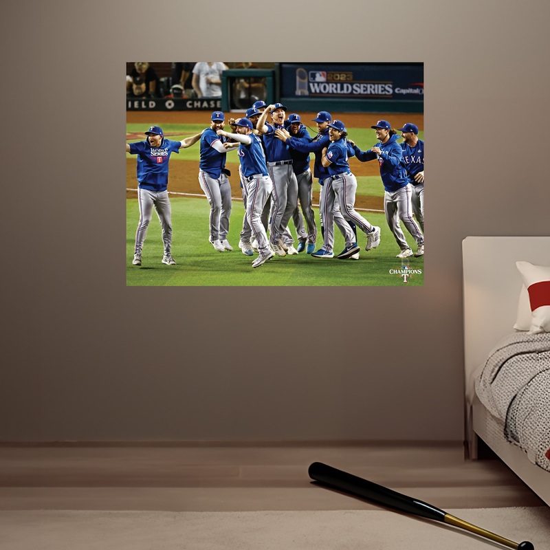 2023 World Series Champions Team Celebration – Peel & Stick Poster – Official MLB – Texas Rangers – Reusable Vinyl Wall Decal