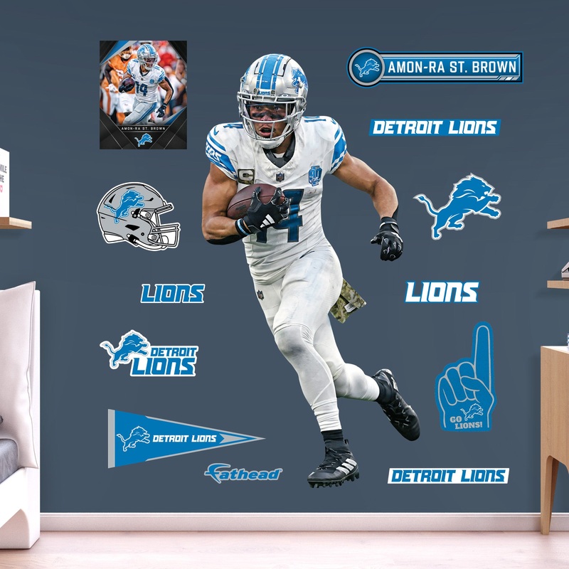 Amon-Ra St. Brown – RealBig Collection – Official NFL – Detroit Lions – Reusable Vinyl Wall Decals #2