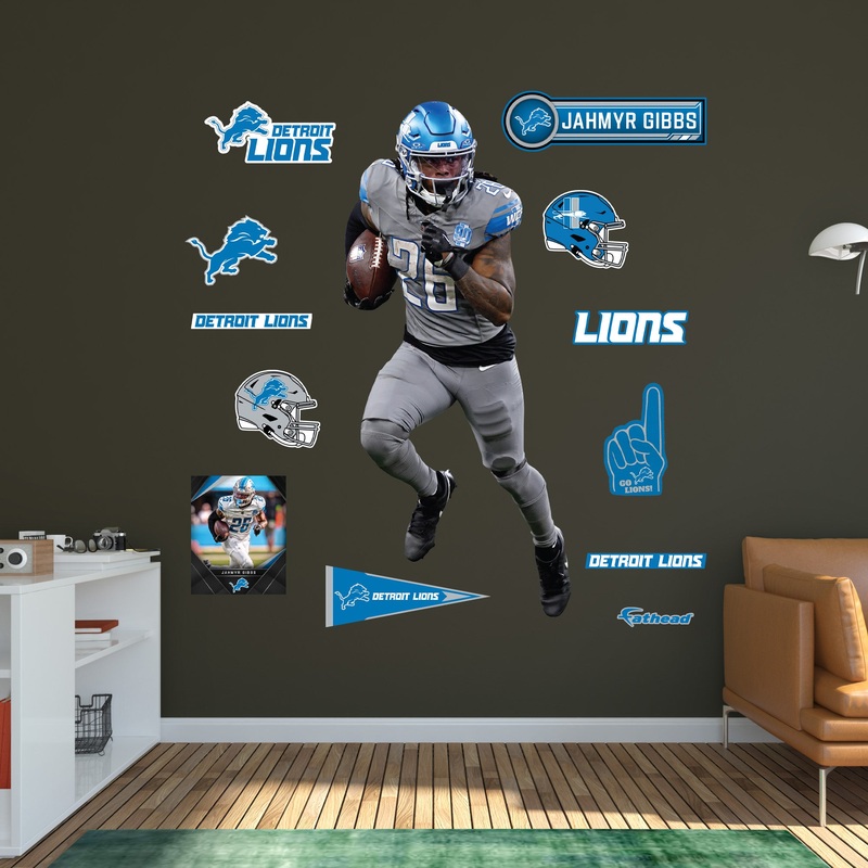 Detroit Lions – RealBig Color Rush Collection – Official NFL – Reusable Vinyl Wall Decals