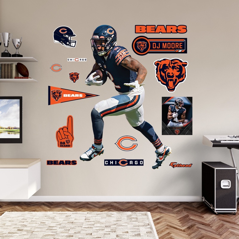 DJ Moore – RealBig Collection – Official NFL – Chicago Bears – Reusable Vinyl Wall Decals #1