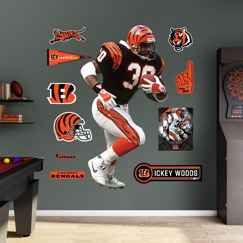 Ickey Woods – RealBig Legend Collection – Official NFL – Cincinnati Bengals – Reusable Vinyl Wall Decals
