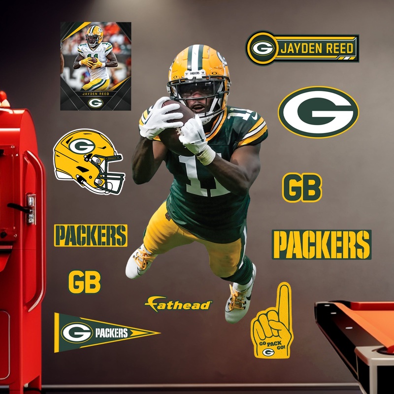 Jayden Reed Diving Catch – RealBig Collection – Official NFL – Green Bay Packers – Reusable Vinyl Wall Decals