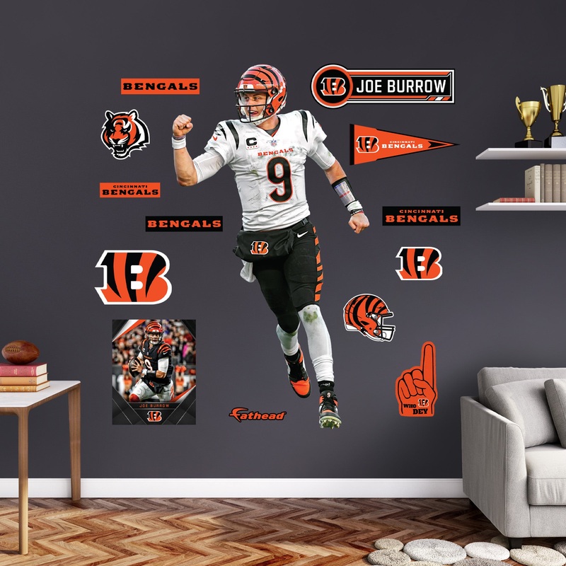Joe Burrow – RealBig Fist Pump Collection – Official NFL – Cincinnati Bengals – Reusable Vinyl Wall Decals