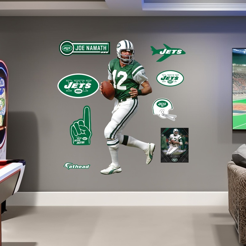Joe Namath – RealBig Legend Collection – Official NFL – New York Jets – Reusable Vinyl Wall Decals