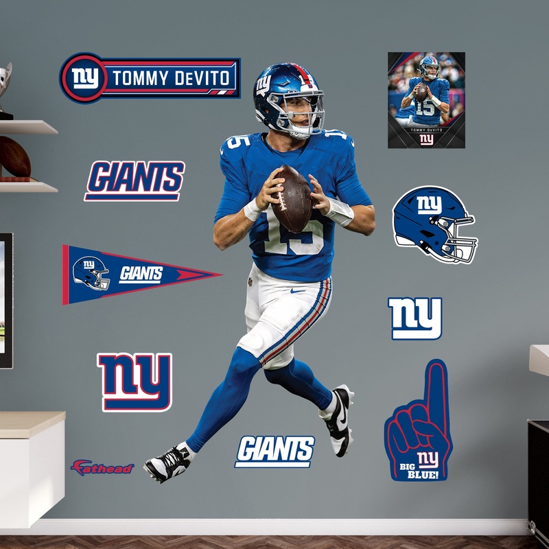 New York Giants – RealBig Tommy DeVito Collection – Official NFL – Reusable Vinyl Wall Decals