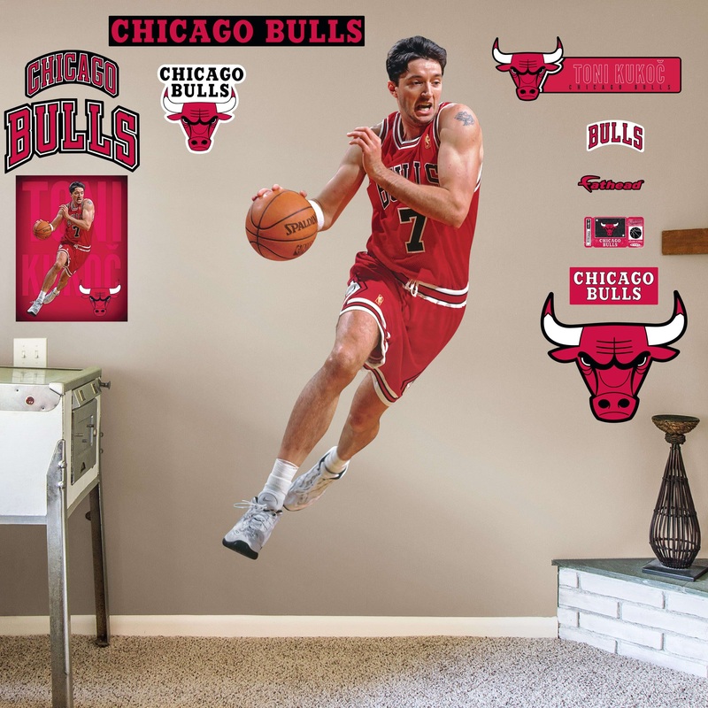 Toni Kukoc – RealBig Collection – Official NBA – Chicago Bulls – Reusable Vinyl Wall Decals
