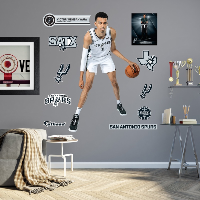 Victor Wembanyama – RealBig Preseason Collection – Official NBA – San Antonio Spurs – Reusable Vinyl Wall Decals