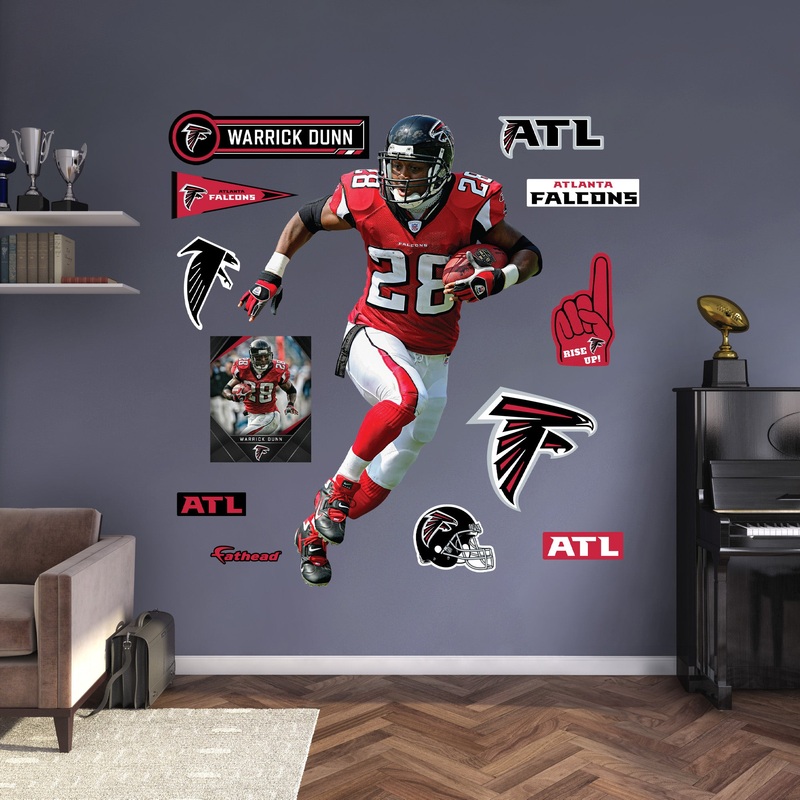 Warrick Dunn Legend – RealBig Collection – Official NFL – Atlanta Falcons – Reusable Vinyl Wall Decals