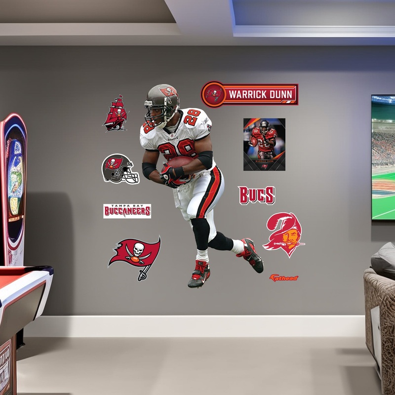 Warrick Dunn Legend – RealBig Collection – Official NFL – Tampa Bay Buccaneers – Reusable Vinyl Wall Decals
