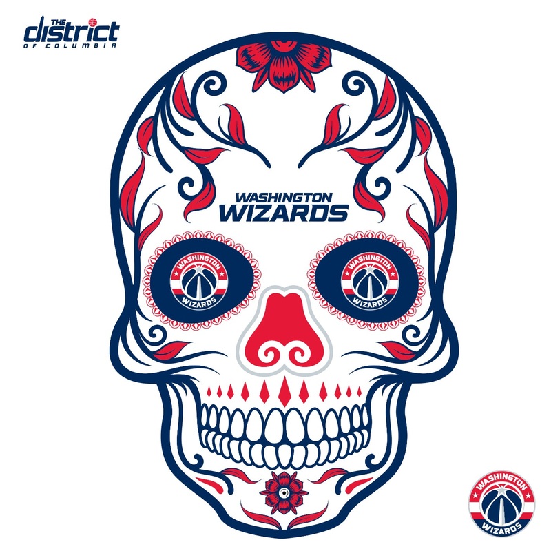 Washington Wizards – RealBig Sugar Skull Collection – Official NBA – Reusable Vinyl Wall Decals