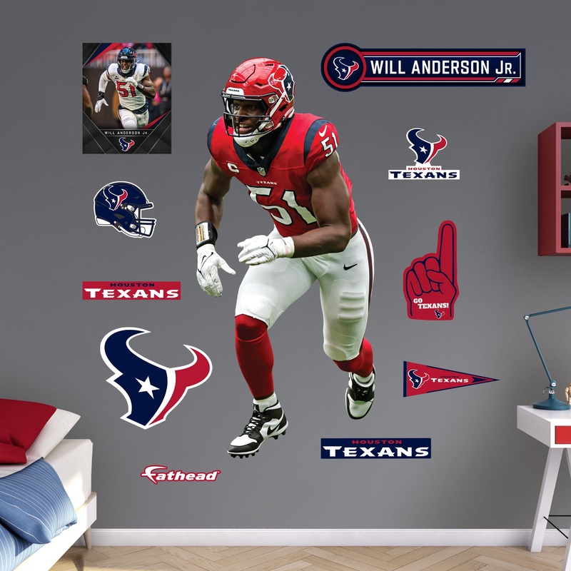 Will Anderson Jr. – RealBig Collection – Official NFL – Houston Texans – Reusable Vinyl Wall Decals