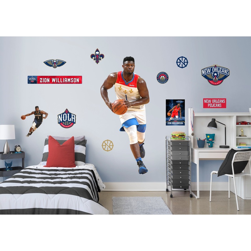Zion Williamson – RealBig City Jersey Collection – Official NBA – New Orleans Pelicans – Reusable Vinyl Wall Decals