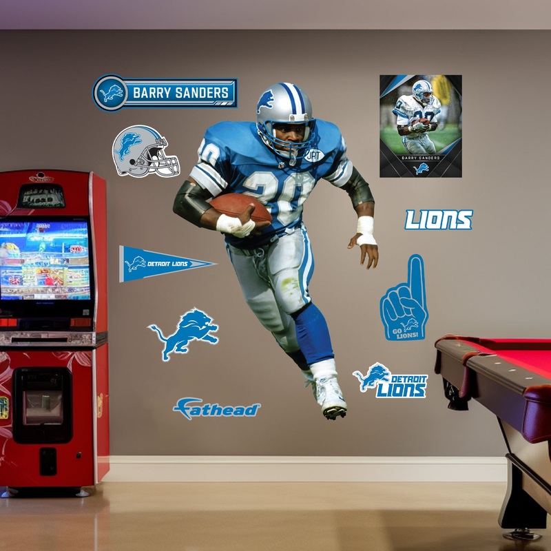 Barry Sanders – RealBig Legend Collection – Official NFL – Detroit Lions – Reusable Vinyl Wall Decals
