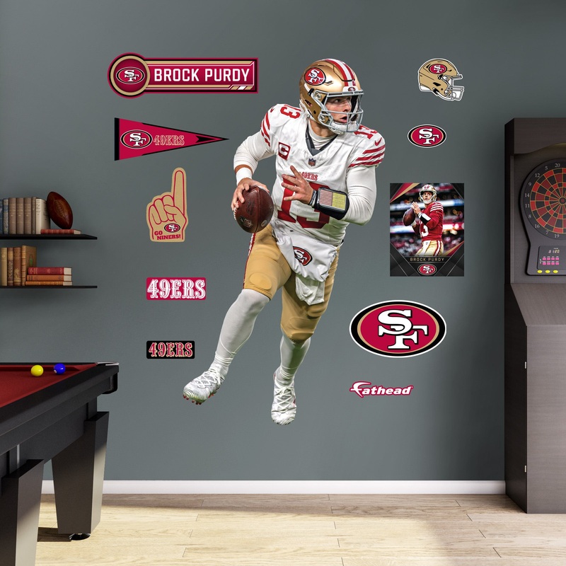 Brock Purdy Away – RealBig Collection – Official NFL – San Francisco 49ers – Reusable Vinyl Wall Decals