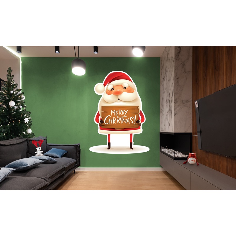 Christmas: Merry Christmas Die-Cut Character – Removable Adhesive Decal