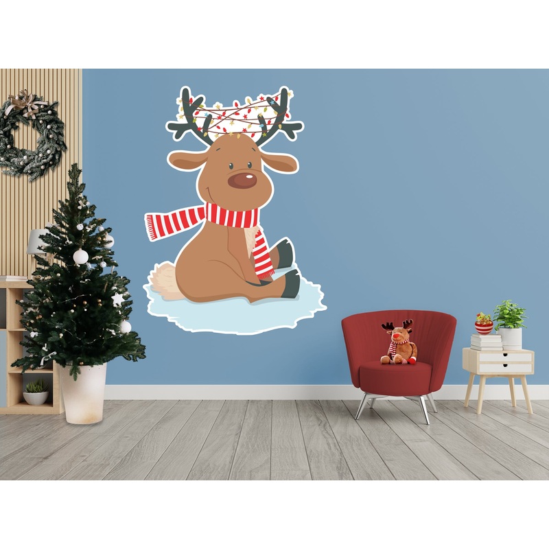 Christmas: Rudolph Die-Cut Character – Removable Adhesive Decal