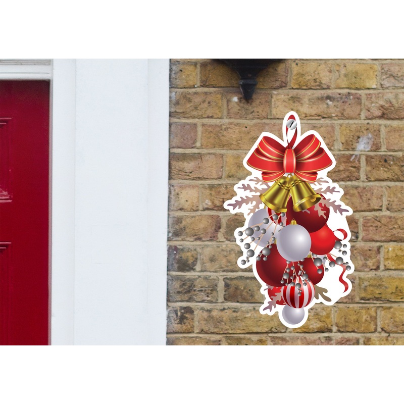 Christmas: Vertical Red Ribbon – Outdoor Graphic