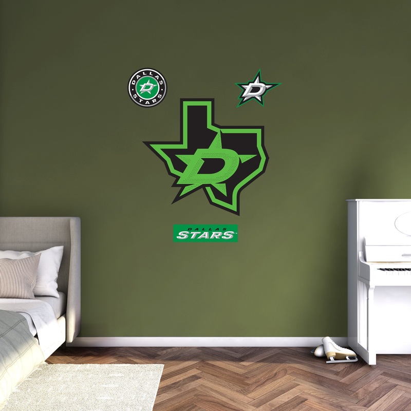 Dallas Stars – RealBig Third Jersey Logo Collection – Official NHL – Reusable Vinyl Wall Decals