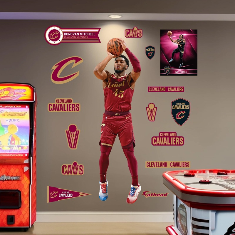 Donovan Mitchell Shooting – RealBig Collection – Official NBA – Cleveland Cavaliers – Reusable Vinyl Wall Decals