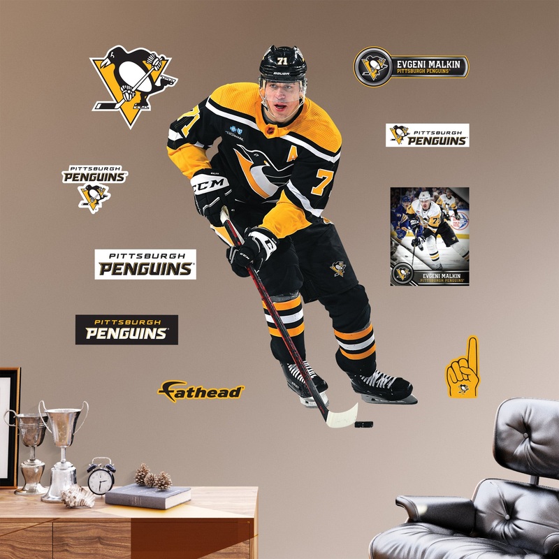 Evgeni Malkin – RealBig Throwback Collection – Official NHL – Pittsburgh Penguins – Reusable Vinyl Wall Decals