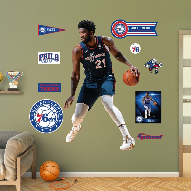 Joel Embiid – RealBig City Jersey Collection – Official NBA – Philadelphia 76ers – Reusable Vinyl Wall Decals #3