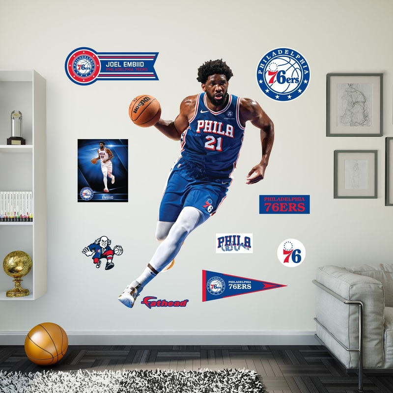 Joel Embiid – RealBig Collection – Official NBA – Philadelphia 76ers – Reusable Vinyl Wall Decals #5