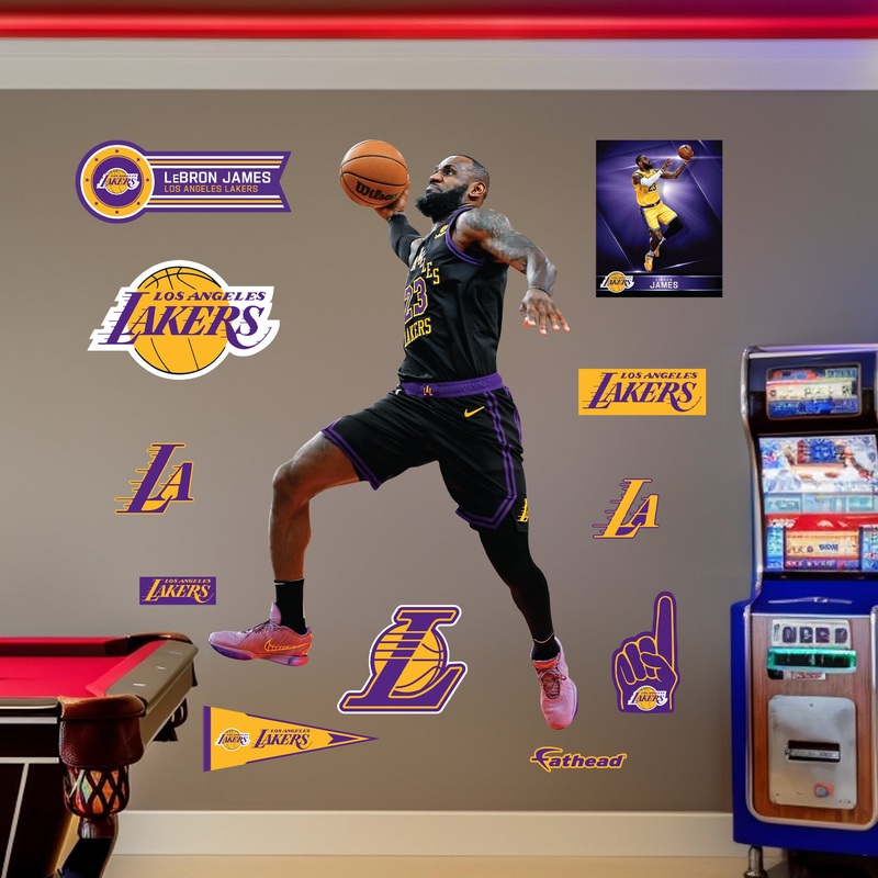 LeBron James Dunk – RealBig Collection – Official NBA – Los Angeles Lakers – Reusable Vinyl Wall Decals #2