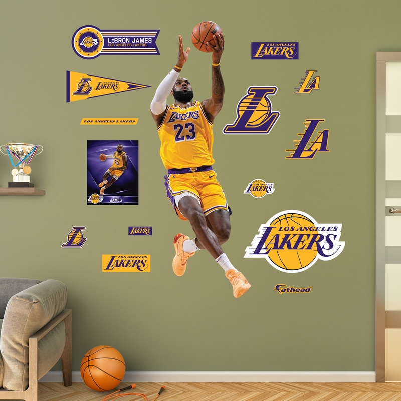 LeBron James Layup – RealBig Collection – Official NBA – Los Angeles Lakers – Reusable Vinyl Wall Decals
