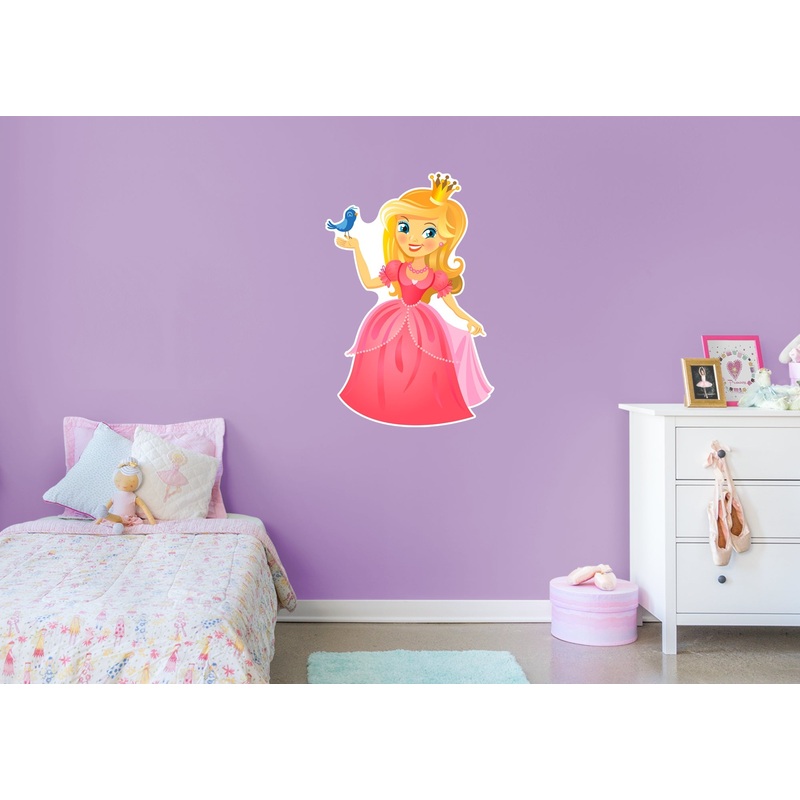 Nursery: Princess Princess with Bird Character        –   Removable Wall   Adhesive Decal